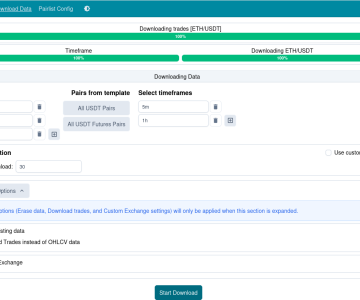 Télécharger les données avec Freqtrade UI
